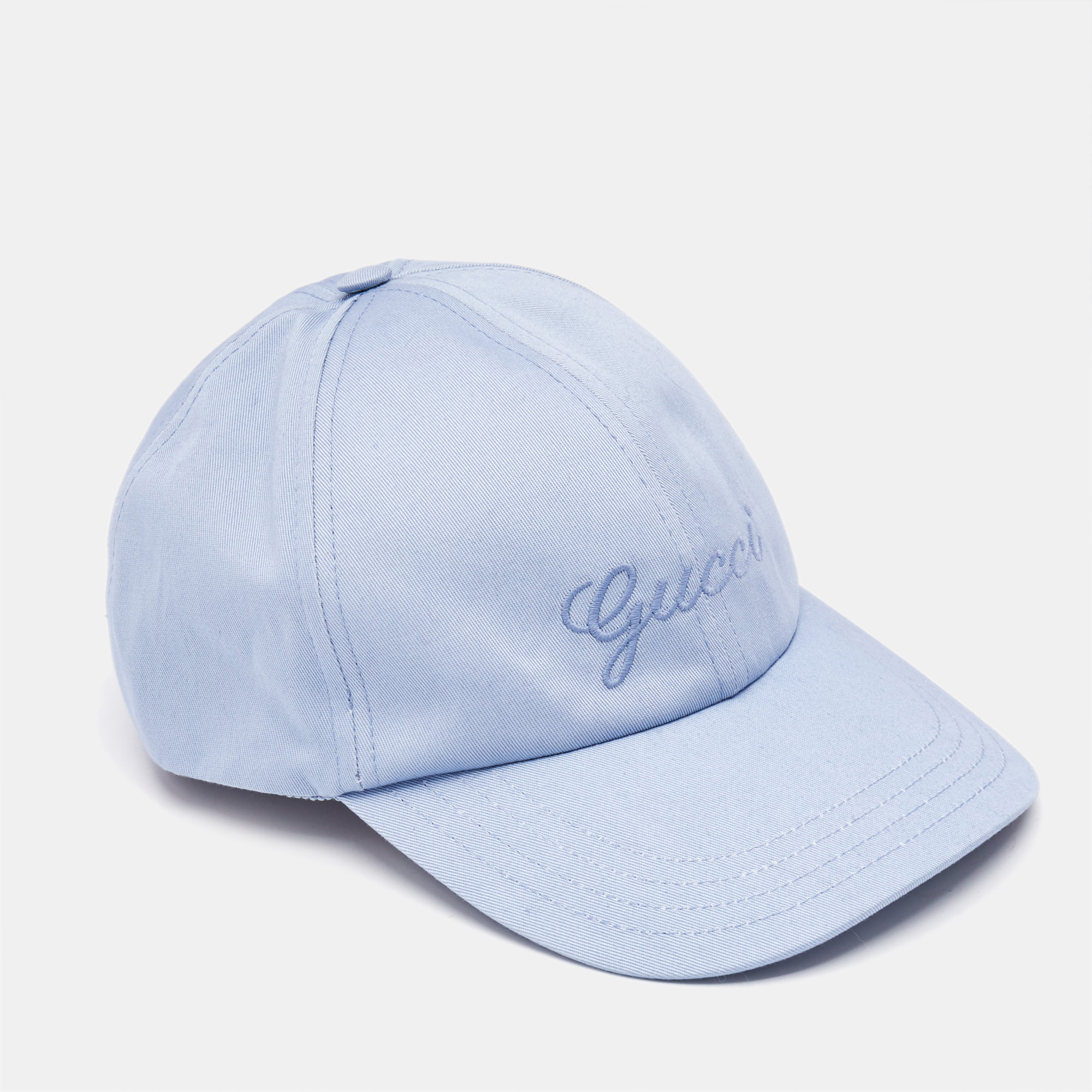 

Gucci Ligi Blue Logo Embroidered Cotton Baseball Cap  (56 cm