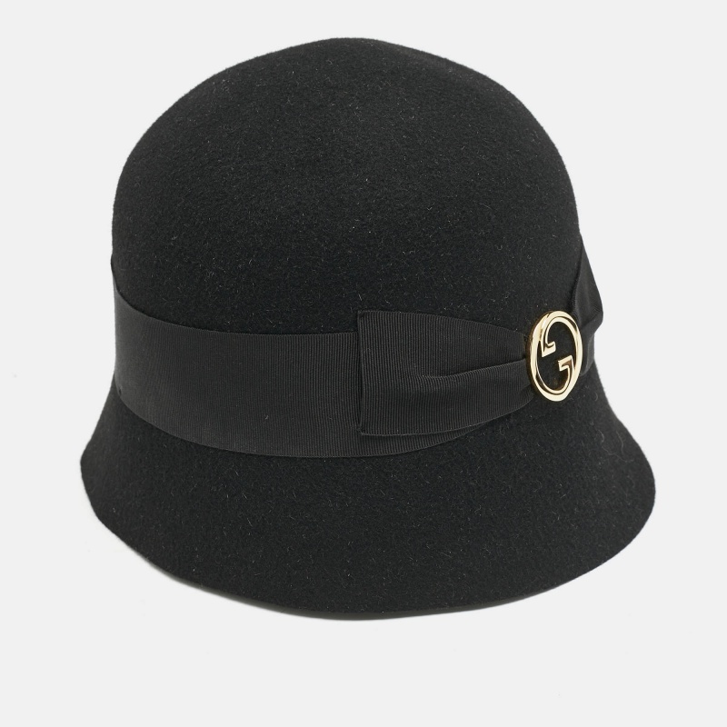 

Gucci Black Rabbit Felt GG Bucket Hat M