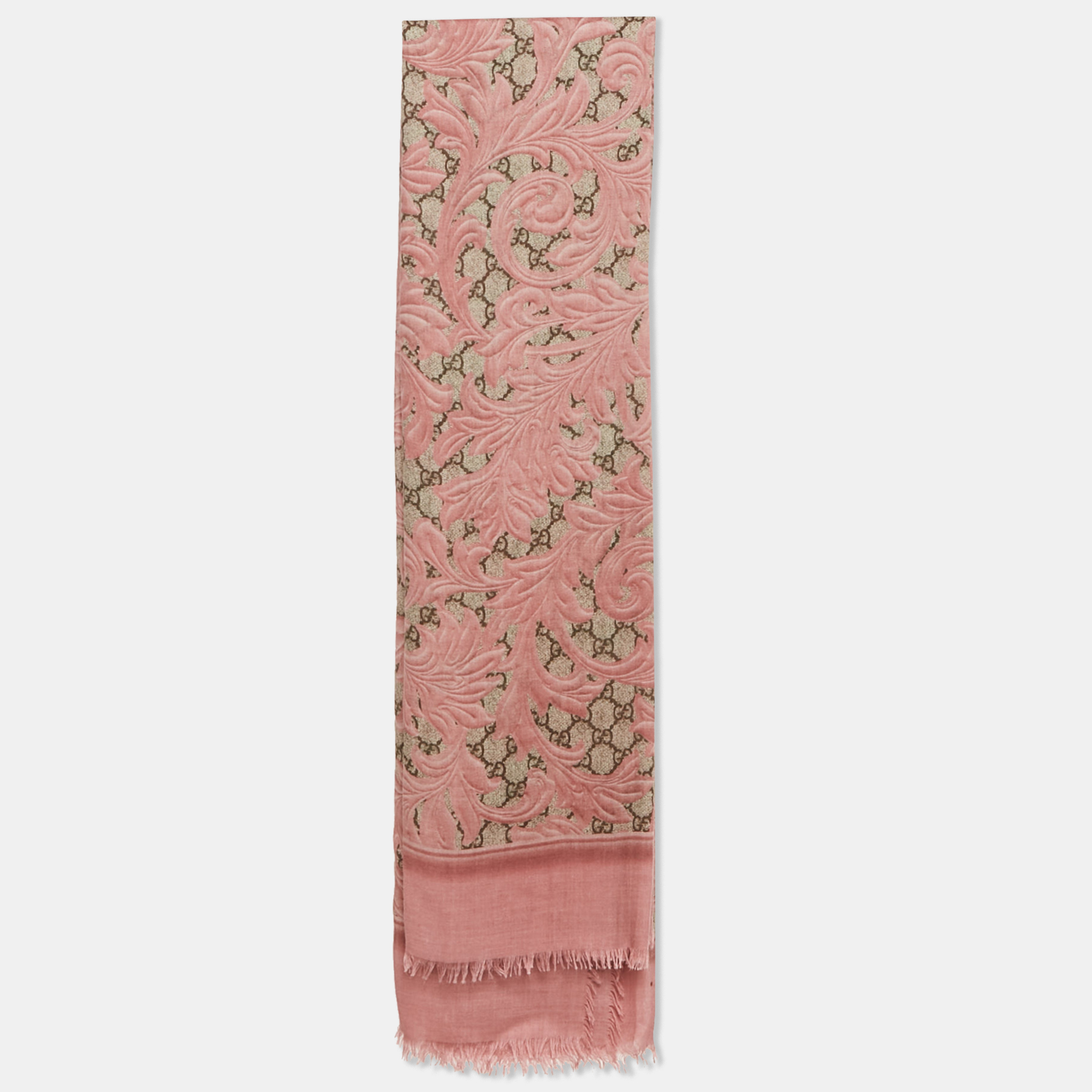 

Gucci Pink GG Arabesque Modal Square Scarf