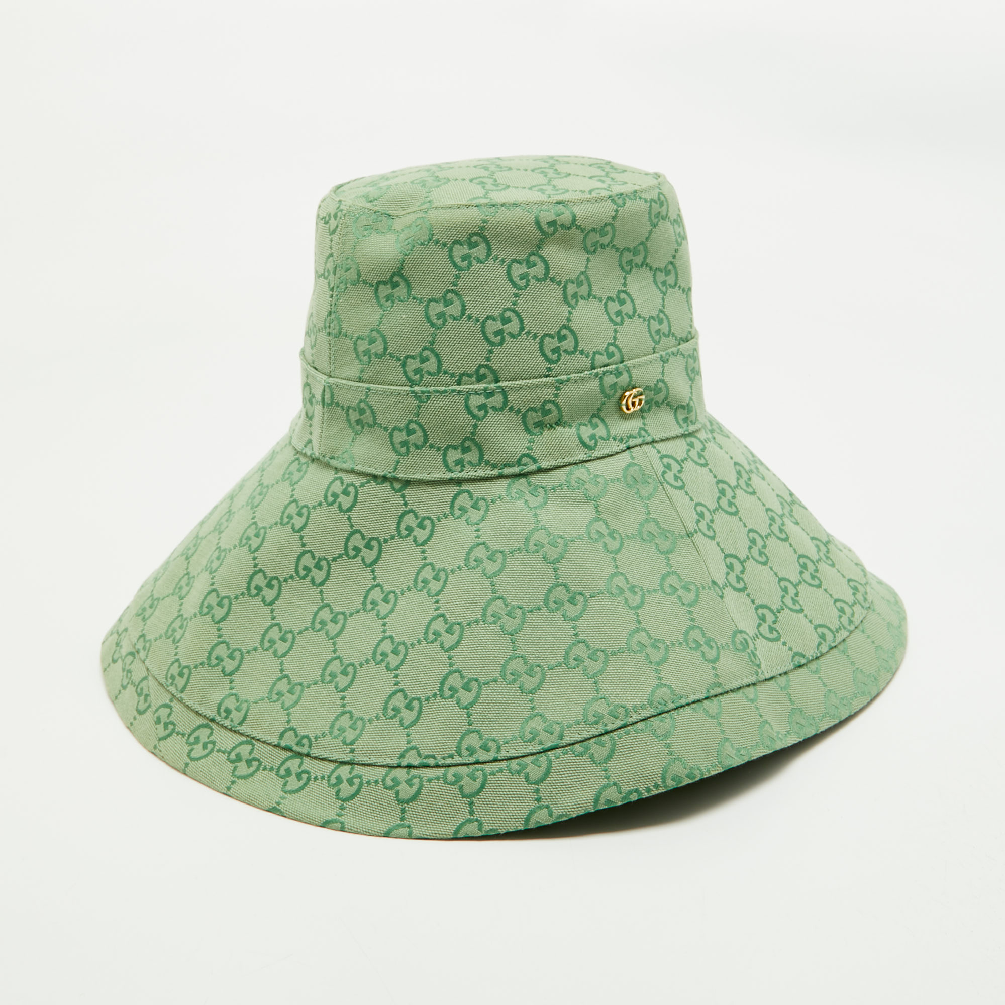 

Gucci Green GG Canvas Wide Brim Hat L