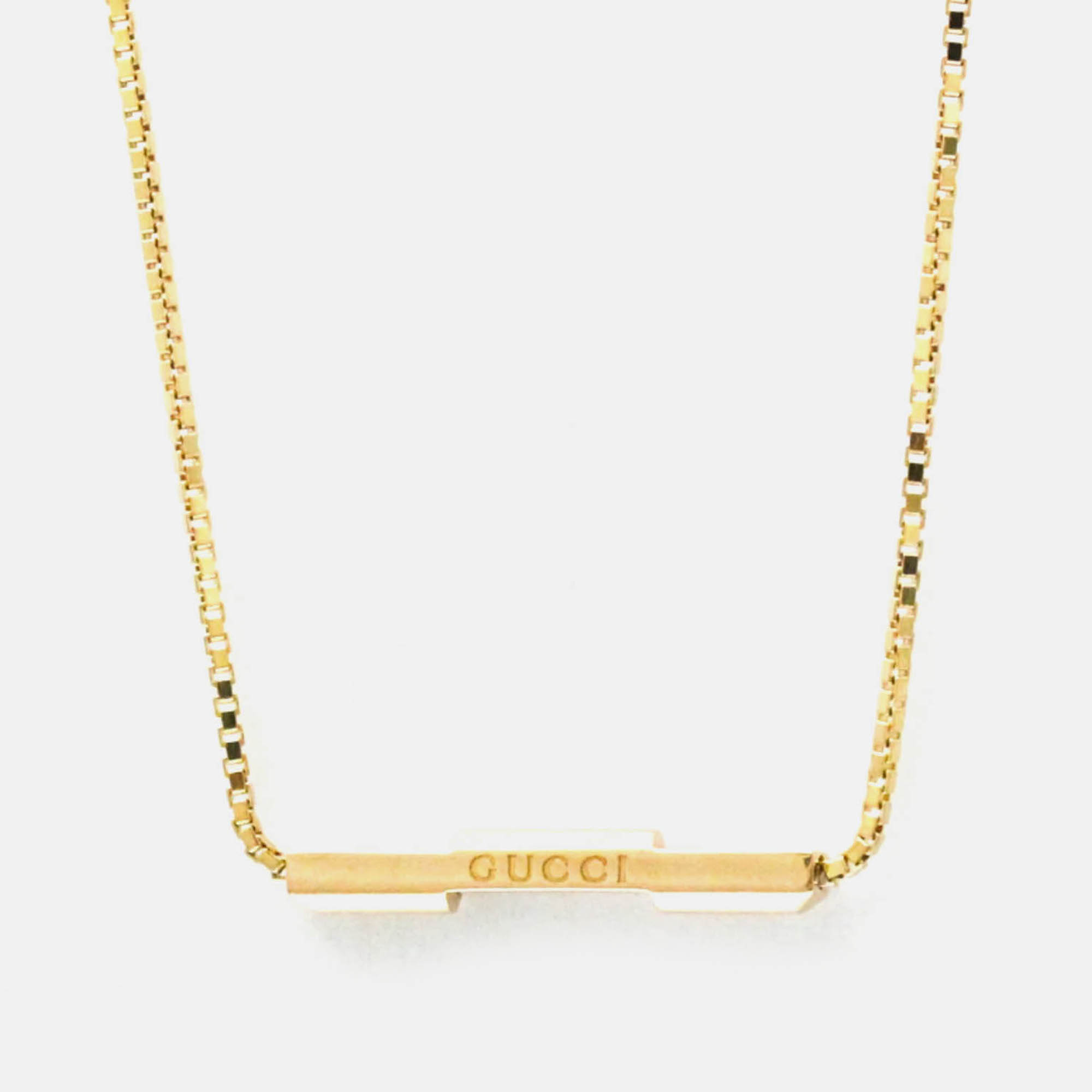 

Gucci Link To Love Necklace Pink Gold 18K No Stone Pendant Necklace Pink Gold