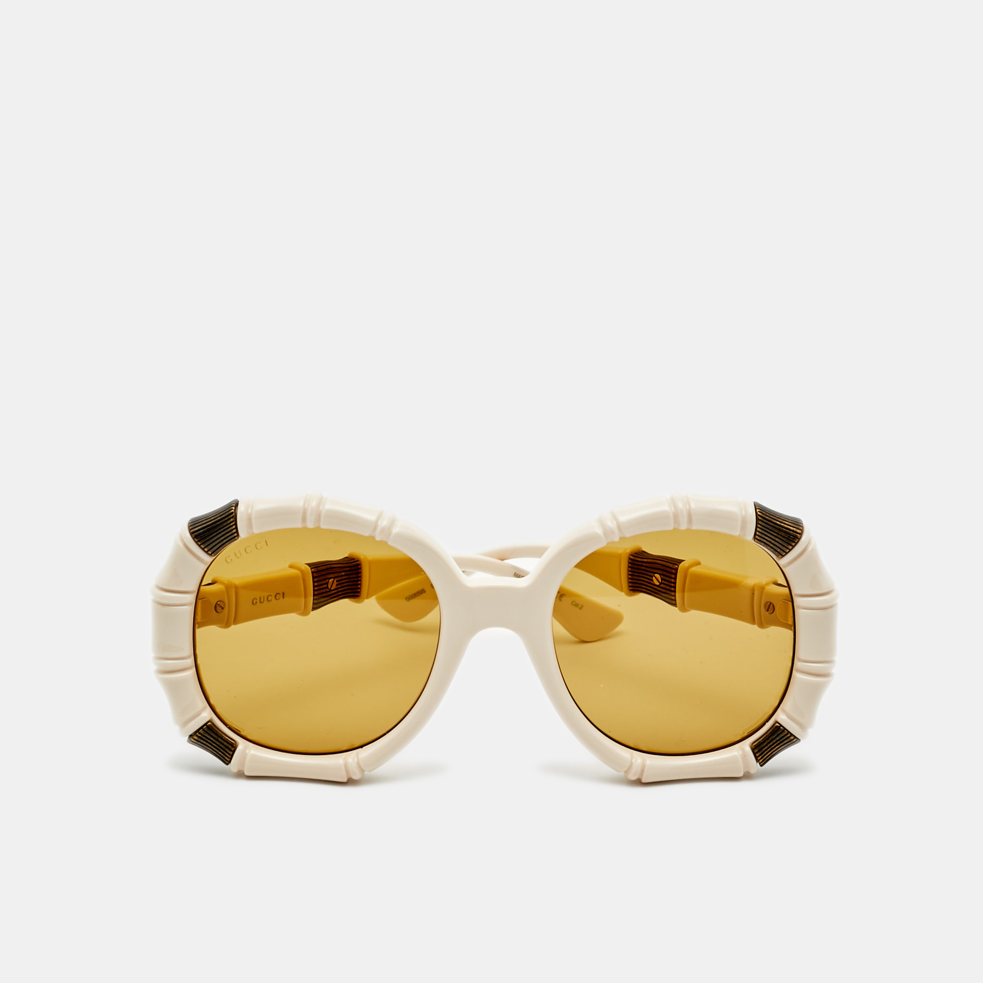

Gucci Ivory/Brown GG0659S Round Sunglasses, White