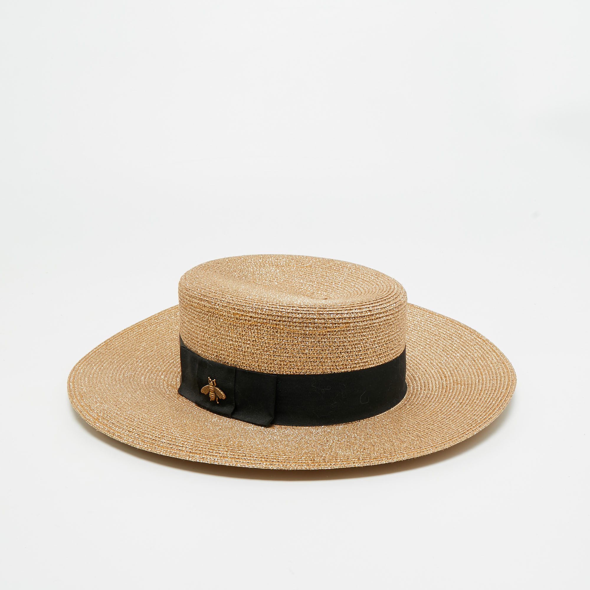 

Gucci Gold Lame Papier Hat M/57 cm