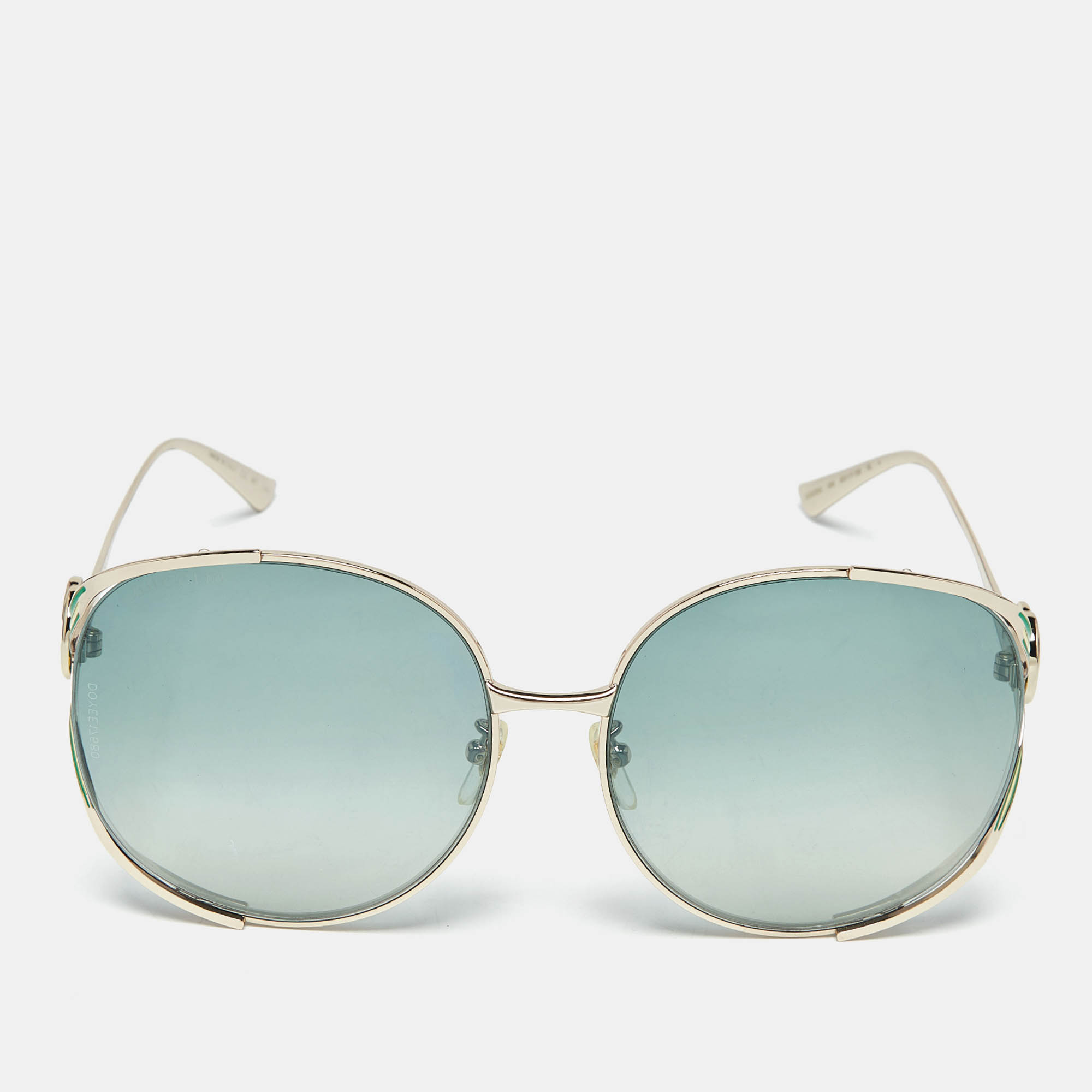 

Gucci Green/Gold Tone Gradient GG0225S Oversized Sunglasses