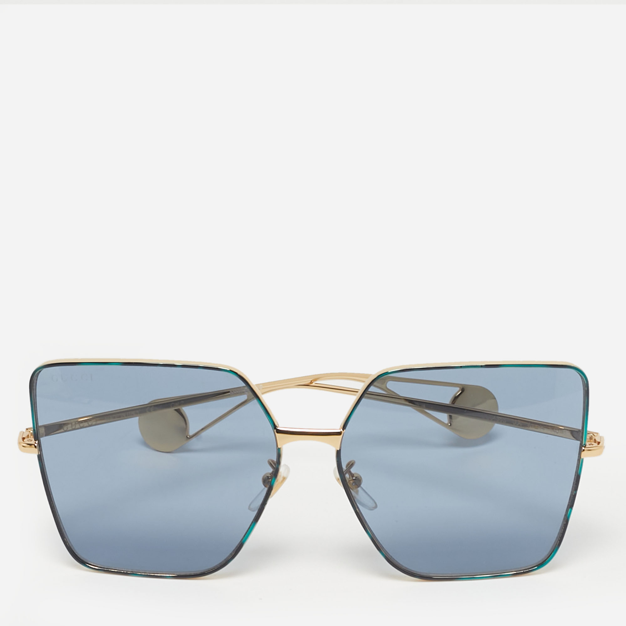 

Gucci Blue/Gold Tone GG0436S Square Sunglasses