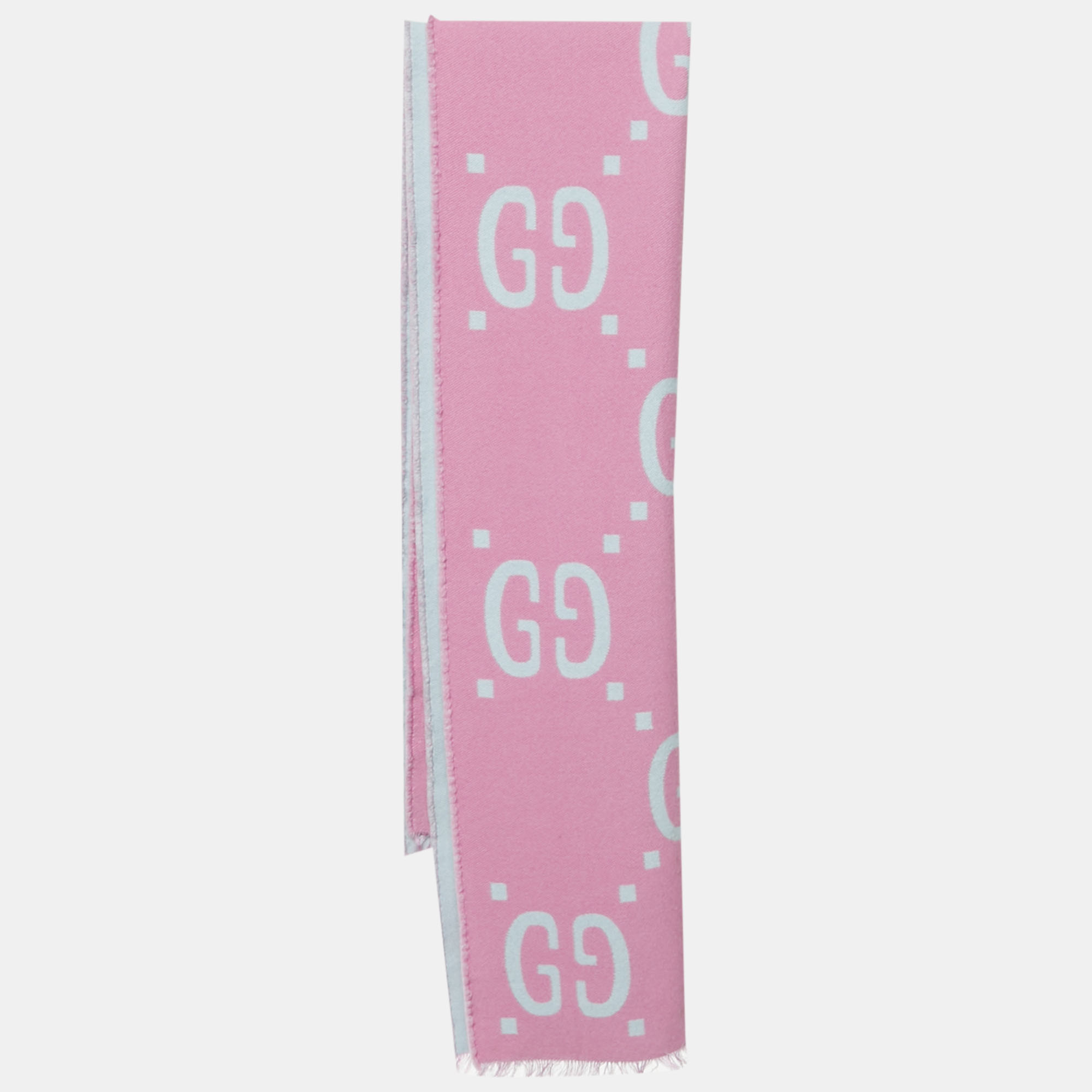 

Gucci Pink GG/Blue Wool Scarf