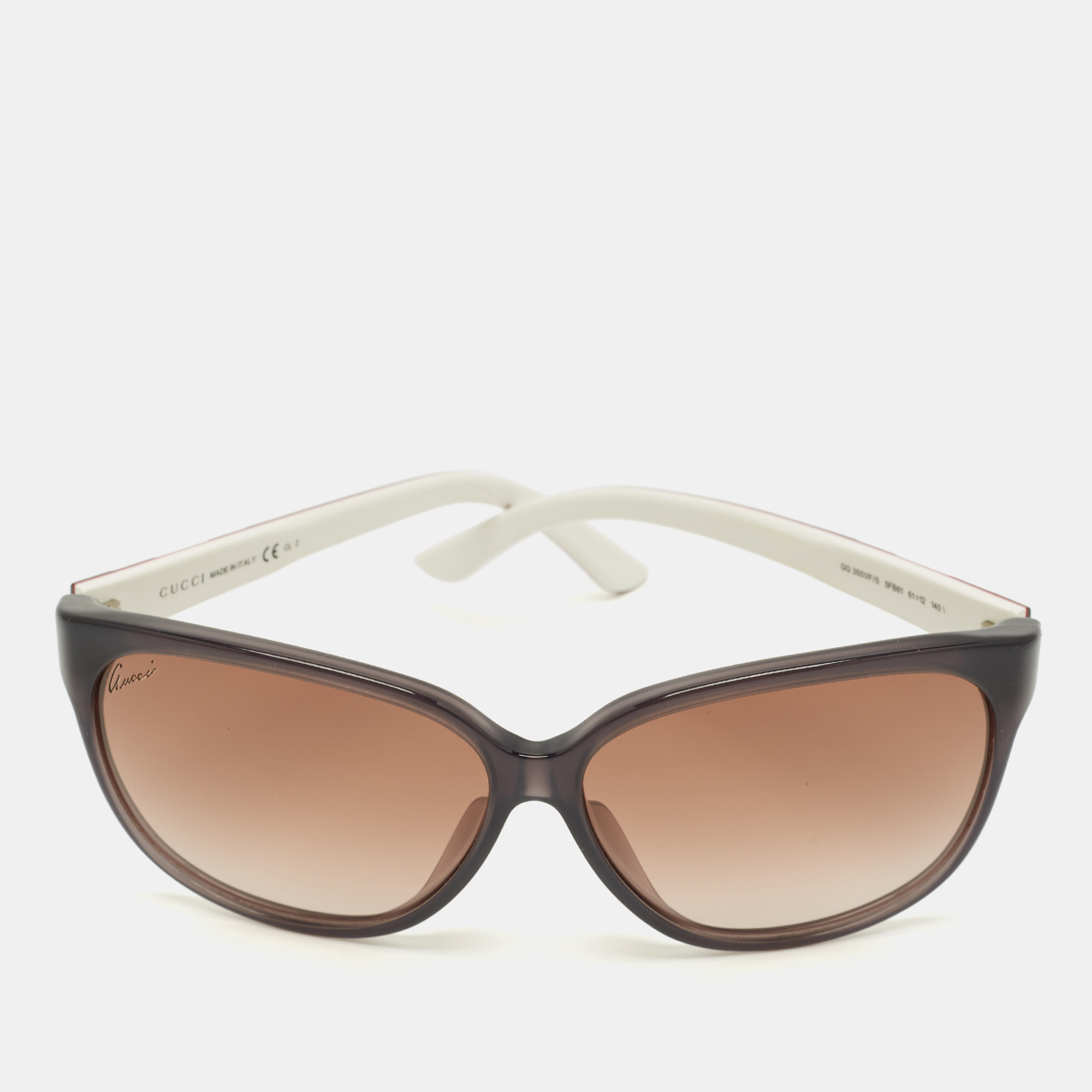 

Gucci White/Brown Gradient GG 3551/F/S Interlocking G Oversized Sunglasses