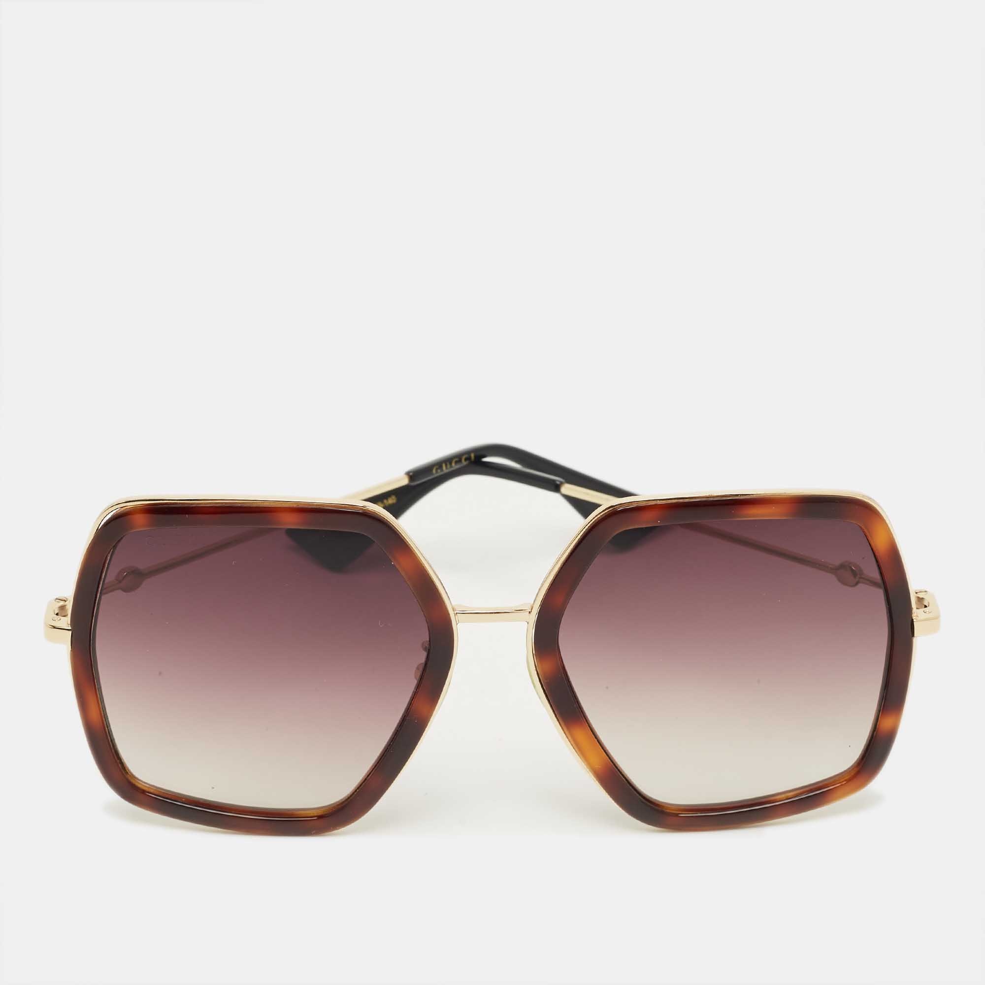 

Gucci Brown Gradient GG106S Oversized Sunglasses