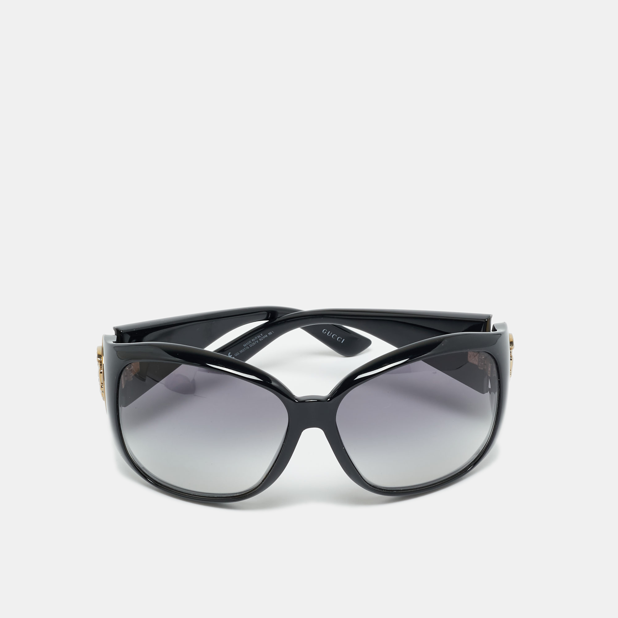 

Gucci Black Gradient GG3027/S Crest Oversized Sunglasses