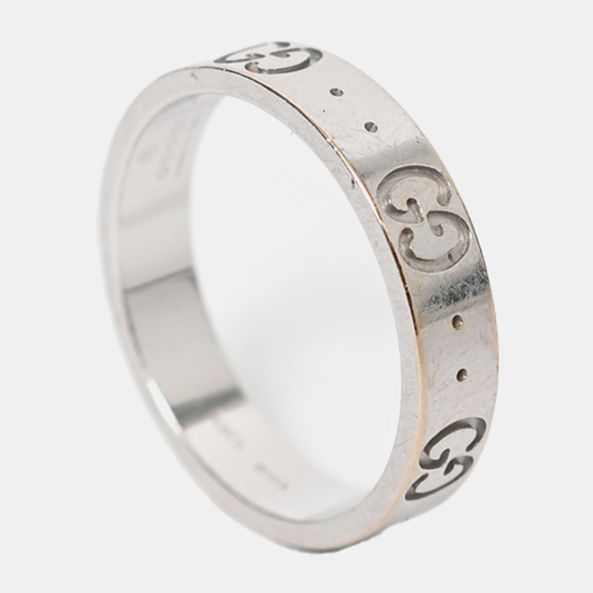 

Gucci 18K White Gold Thin Icon Ring Size
