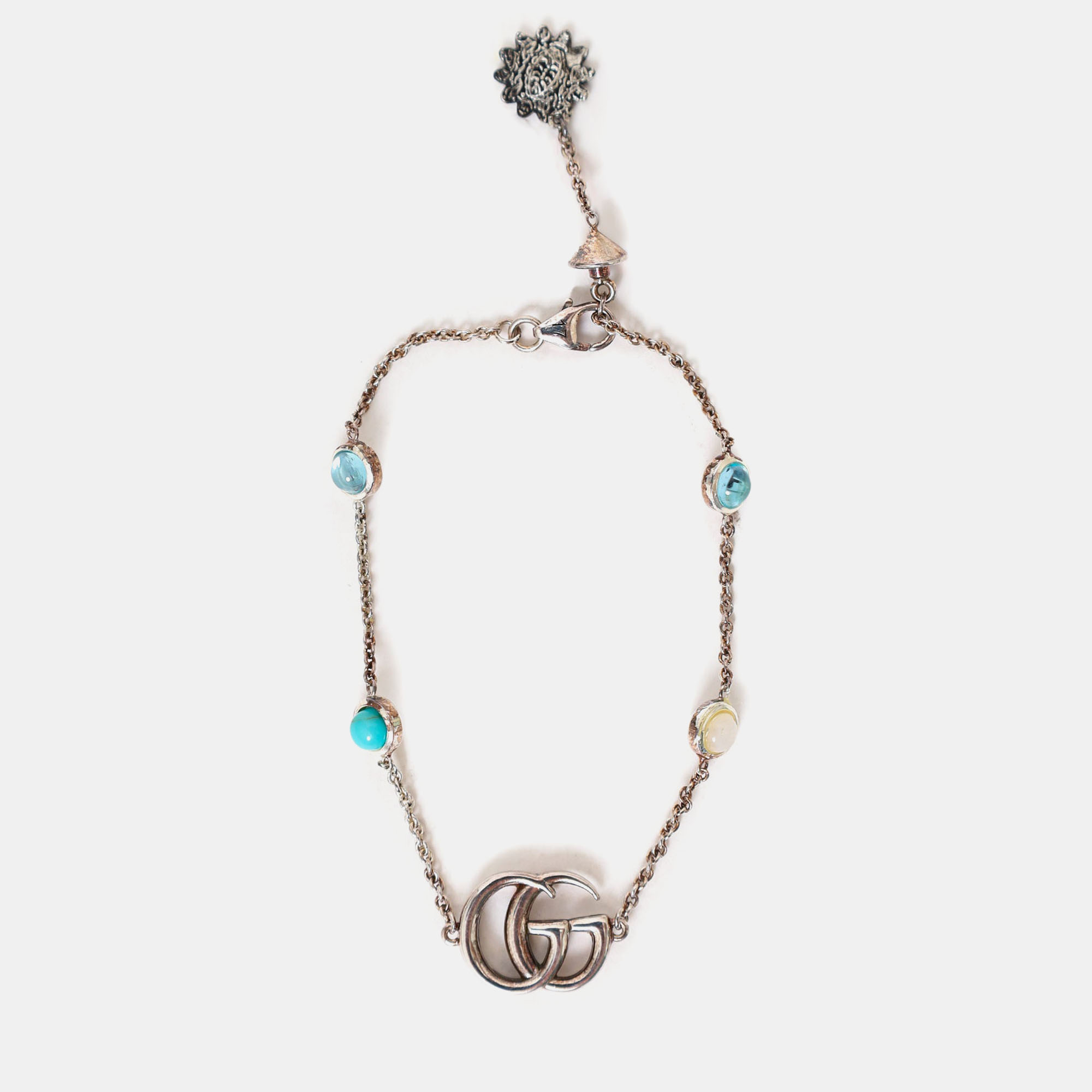 

Gucci 925 Sterling Silver Double G Flower Chain Bracelet