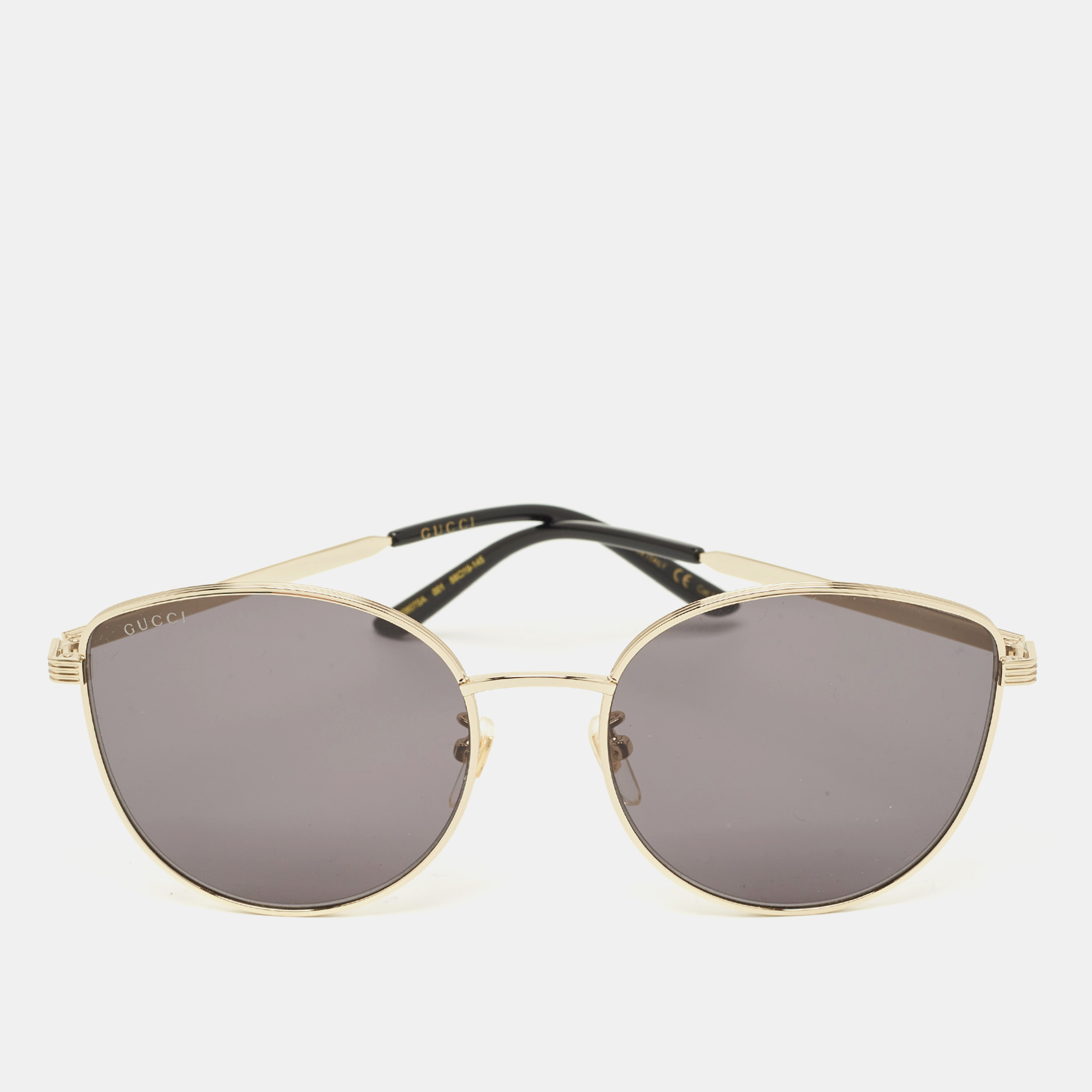 Click to view more detailed imagery on our partner's website Pre-owned Gucci Black/gold Tone Gg0807sa Cat Eye Sunglasses