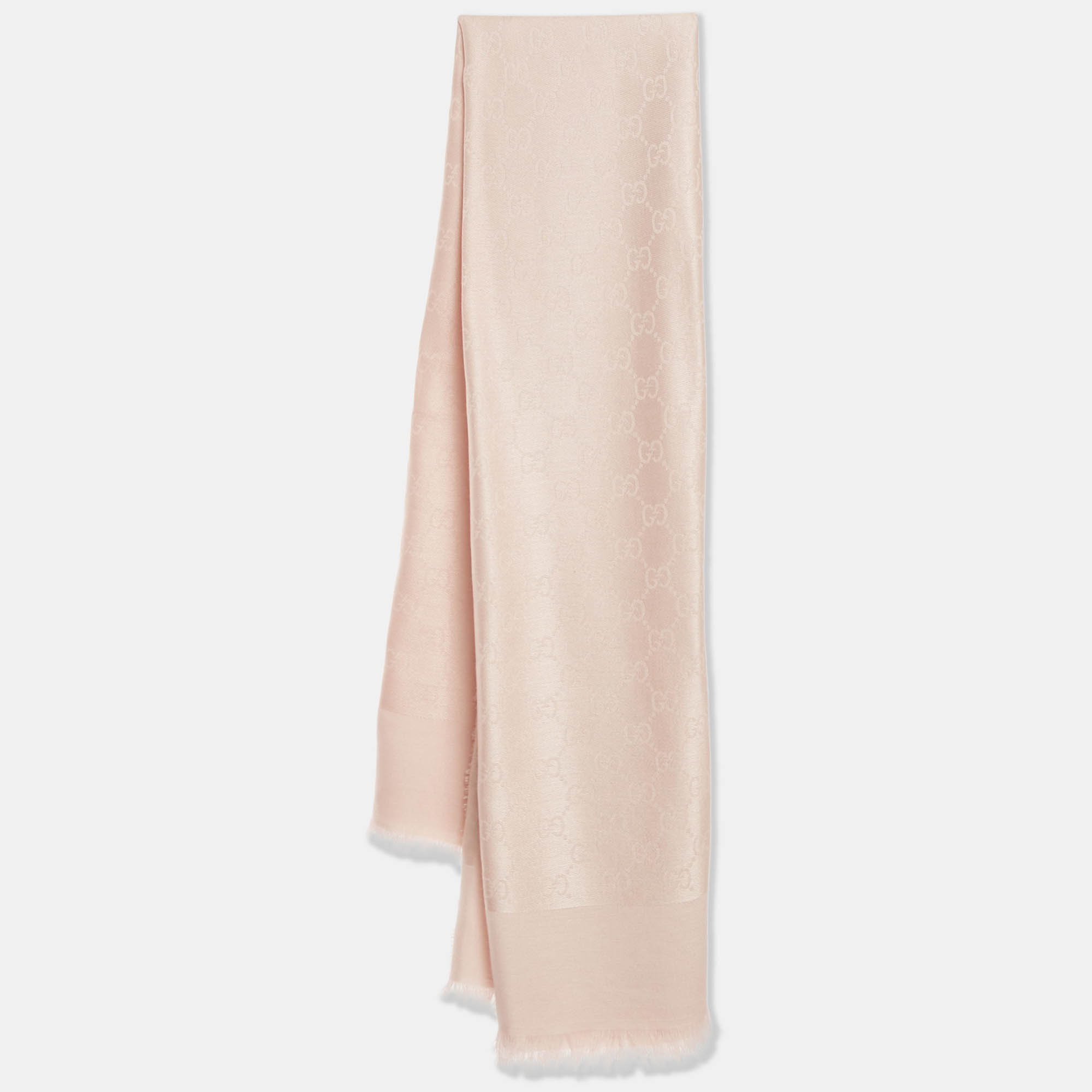 

Gucci Light Pink GG Cotton Silk Jacquard Shawl