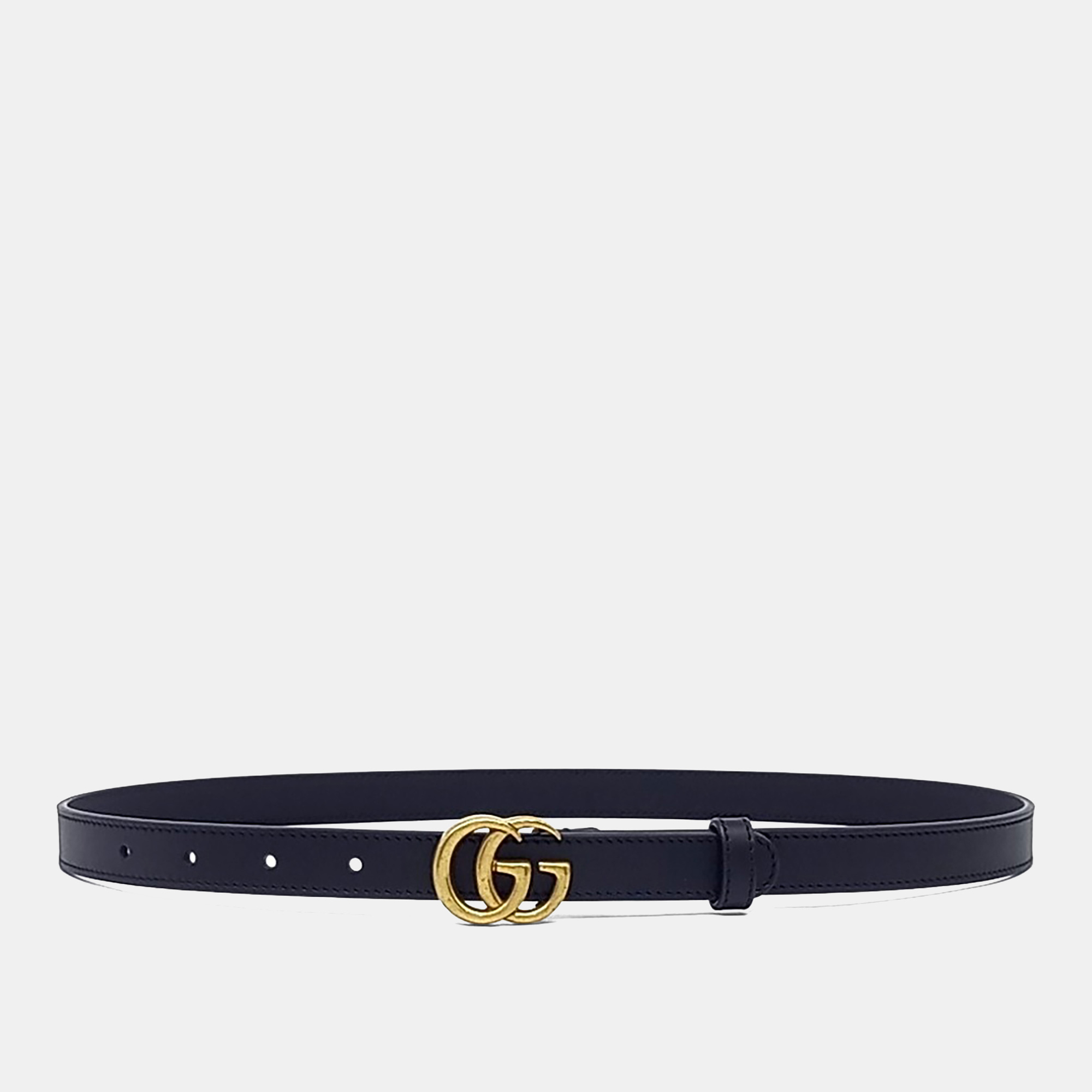 

Gucci Black Leather Marmont Belt