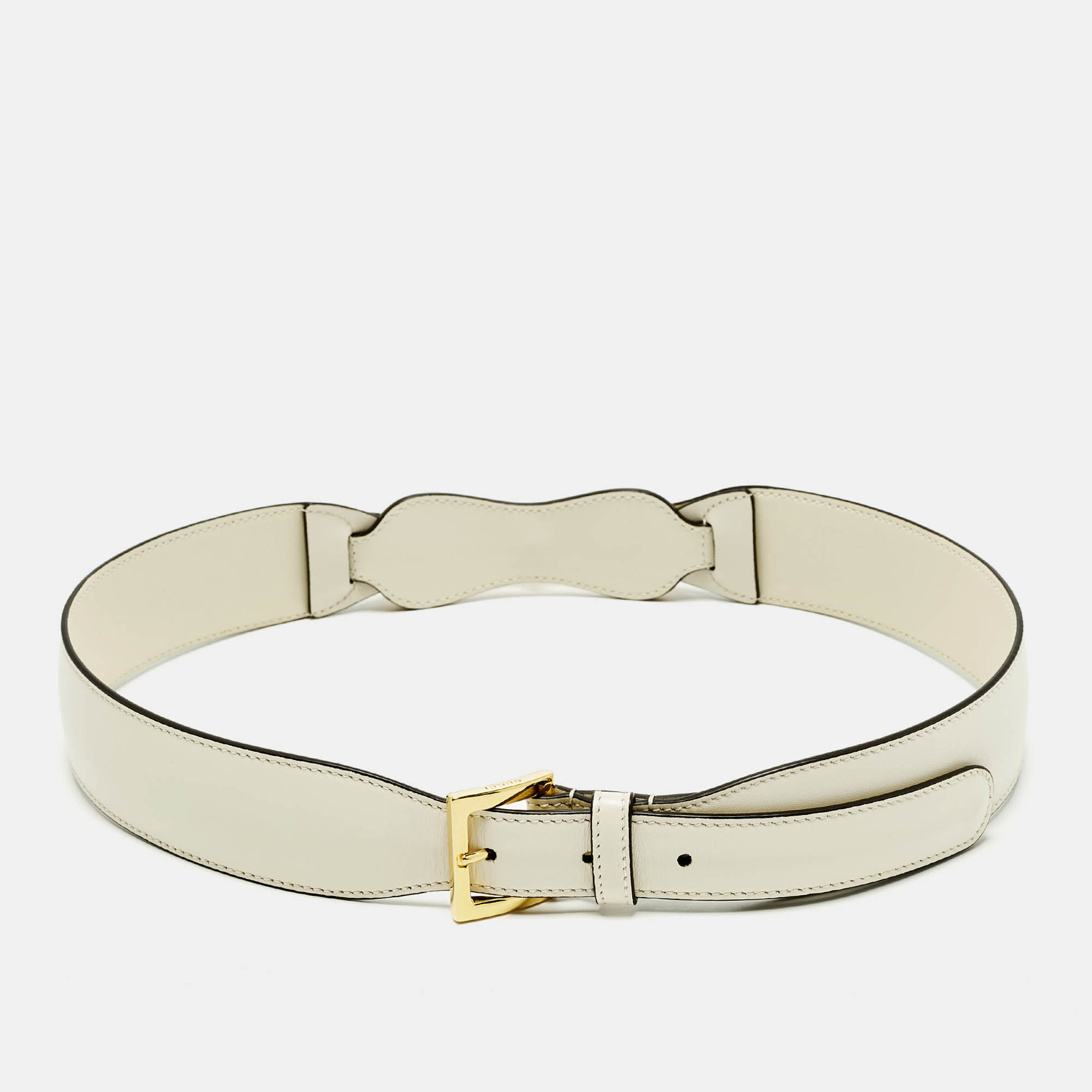 

Gucci Horsebit  Waist Belt Off White Leather