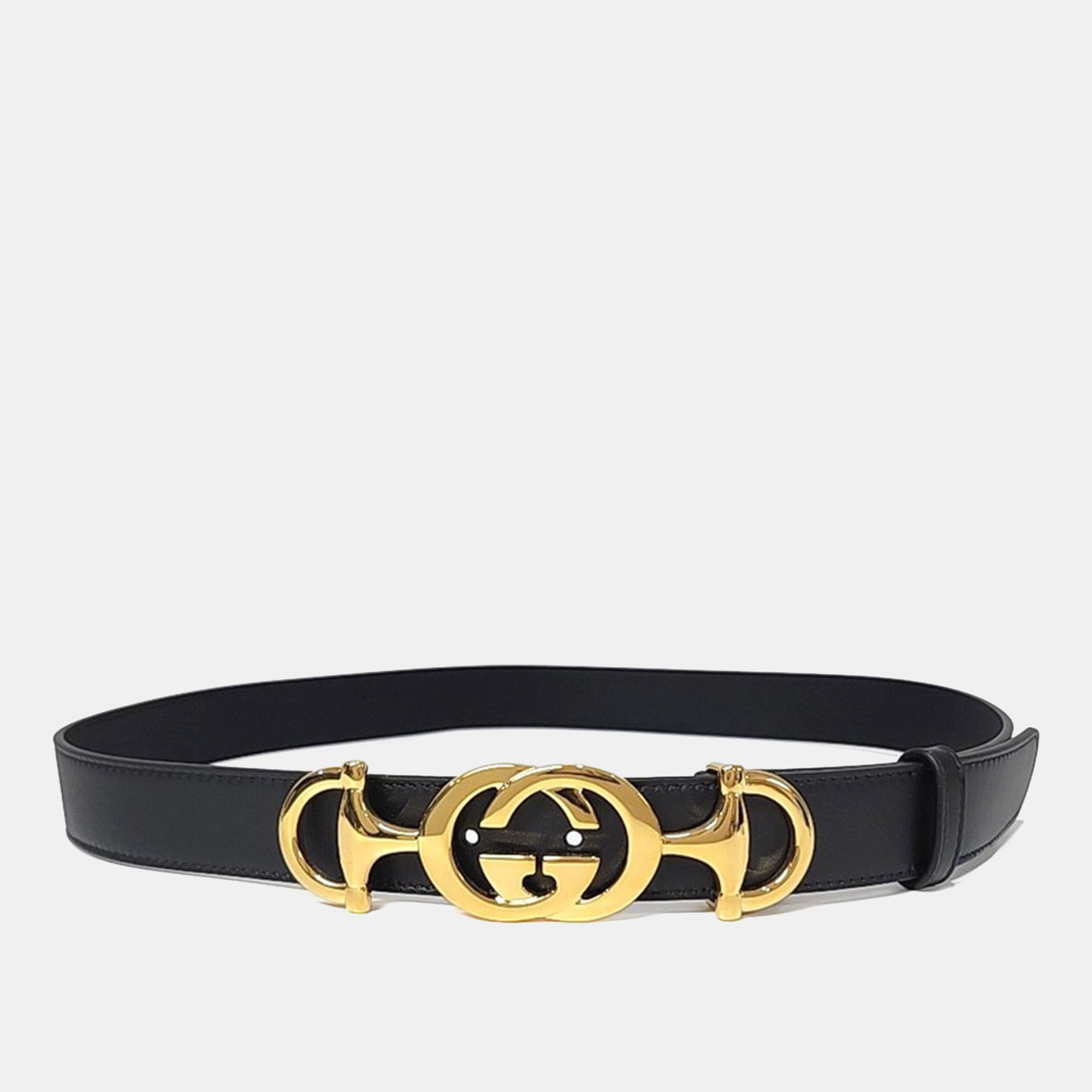 

Gucci Interlocking Horsebit Belt (550122), Black