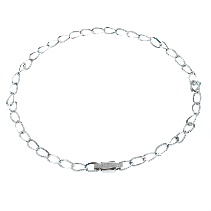 Pre Owned حزام غوتشي سلسلة فضية اللون