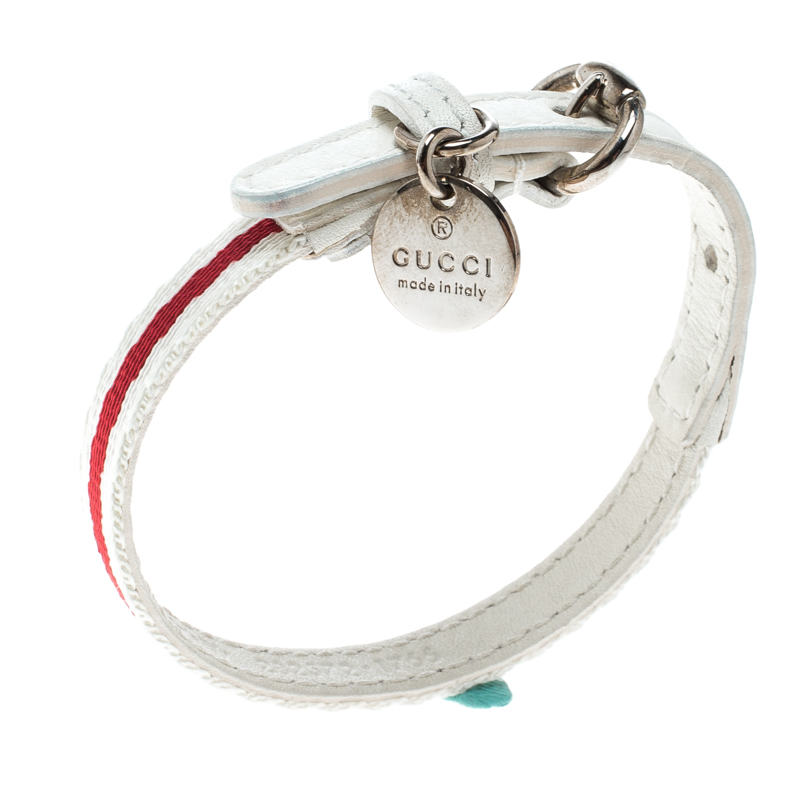 

Gucci Loves You Red & White Leather Limited Edition Charity for Japan Bracelet
