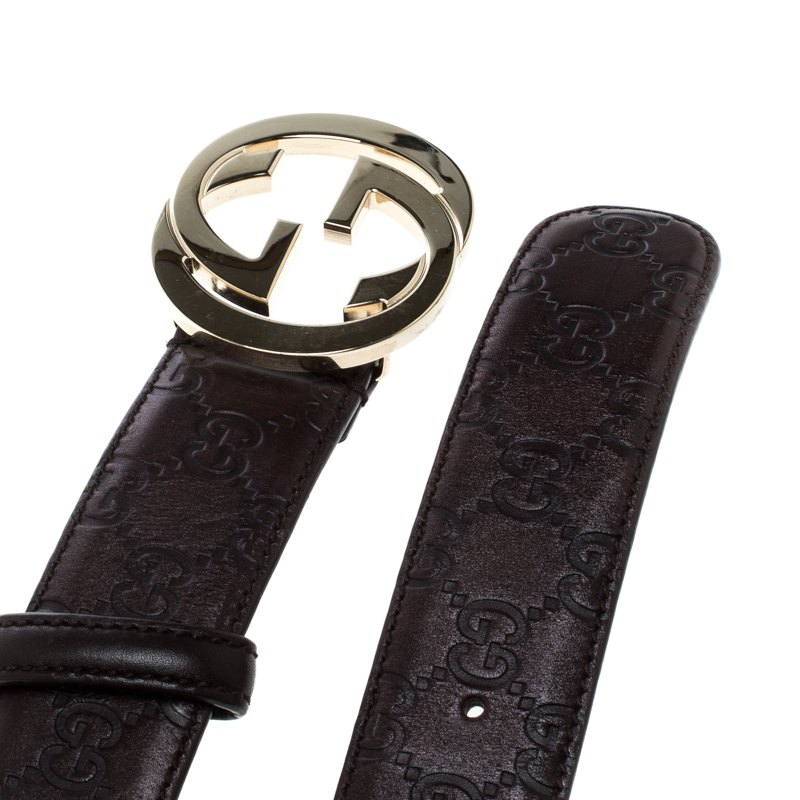 Leather belt Gucci Brown size 90 cm in Leather - 15584617