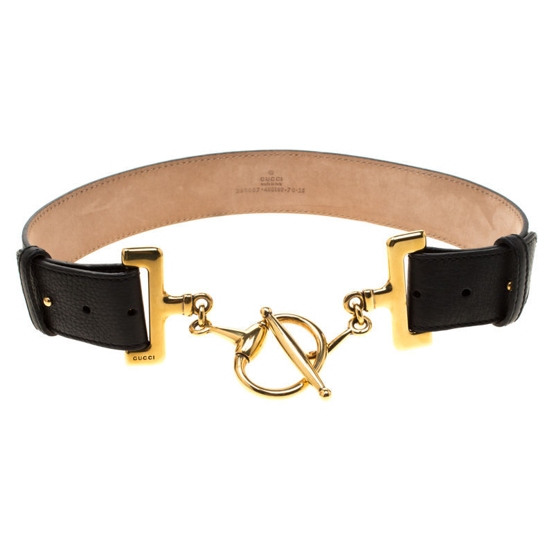 Gucci Black Leather Horsebit Belt Size 70CM Gucci | TLC