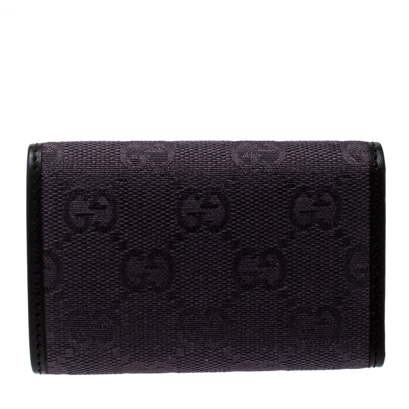 Gucci Lilac/Black GG Canvas and Leather 6 Key Case Gucci