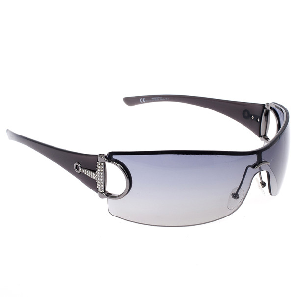 مملوكة مسبقًا Gucci Black Horsebit Shield Women Sunglasses