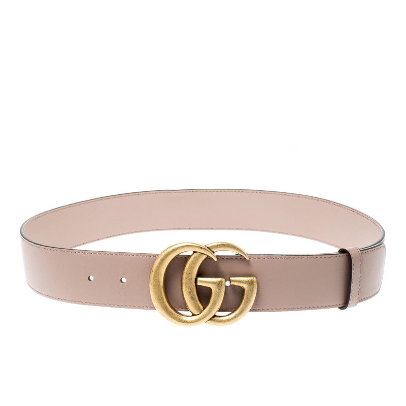 Gucci Nude Pink Leather Double G Buckle Belt 80CM Gucci | TLC