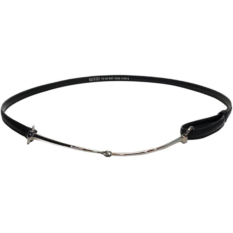 

Gucci Black Leather Horsebit Belt