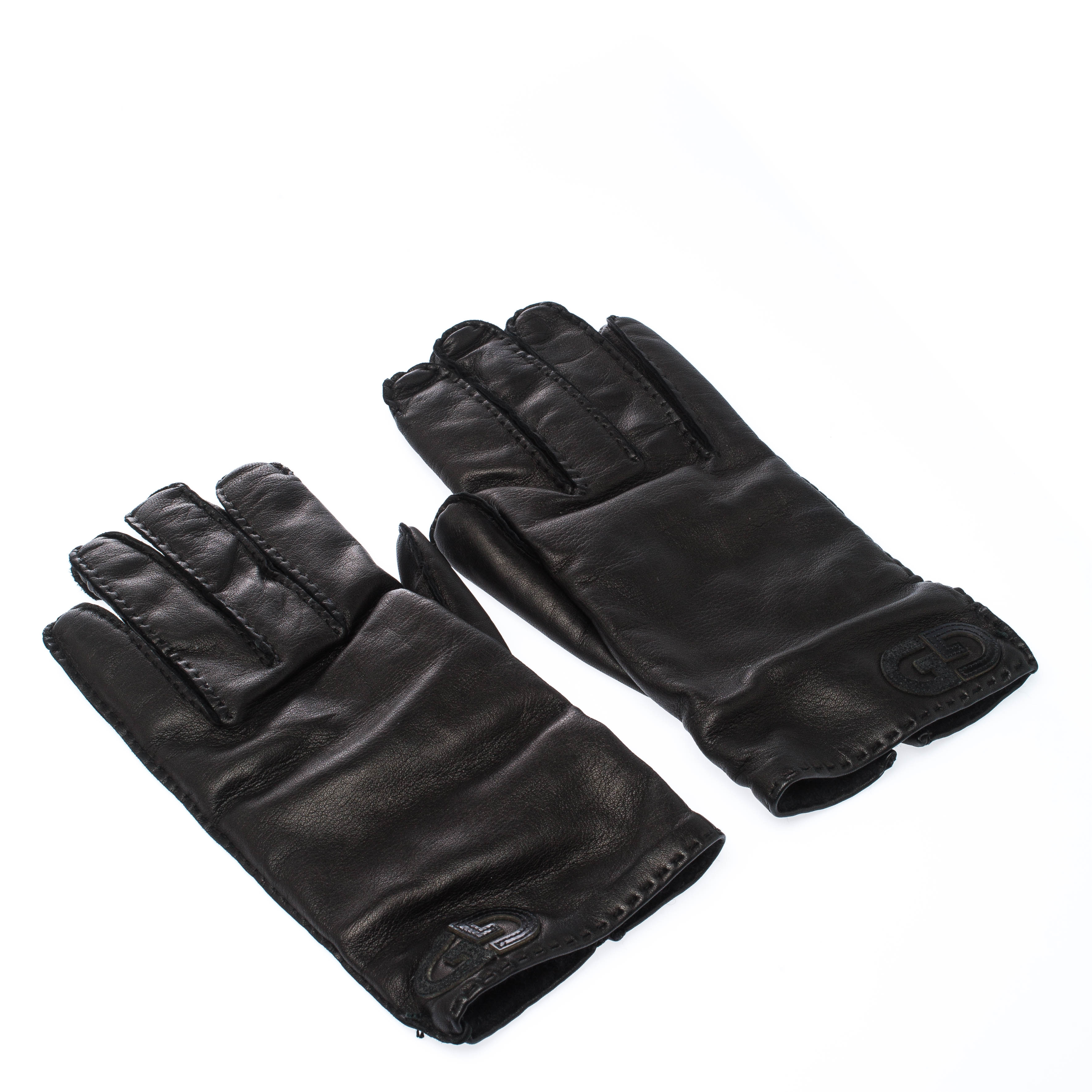 

Gucci Black Leather Gloves Size