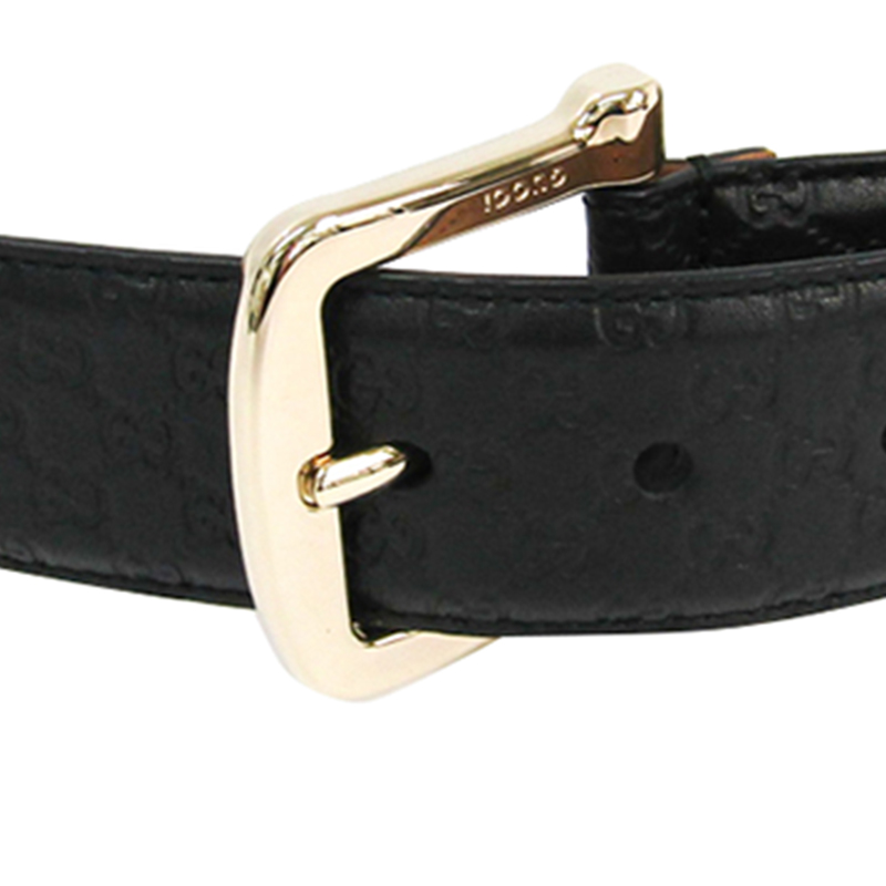 

Gucci Black Leather Guccissima Belt