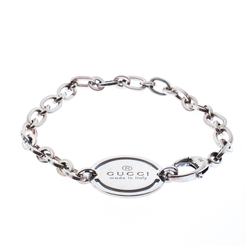 

Gucci Sterling Silver Round Tag Bracelet