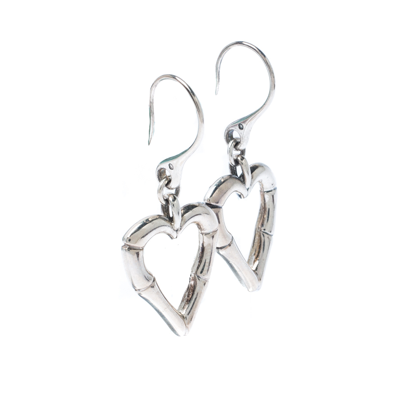 

Gucci Bamboo Heart Silver Hook Earrings