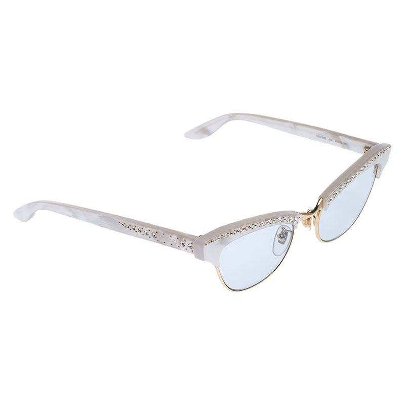 gucci cat eye sunglasses with crystals