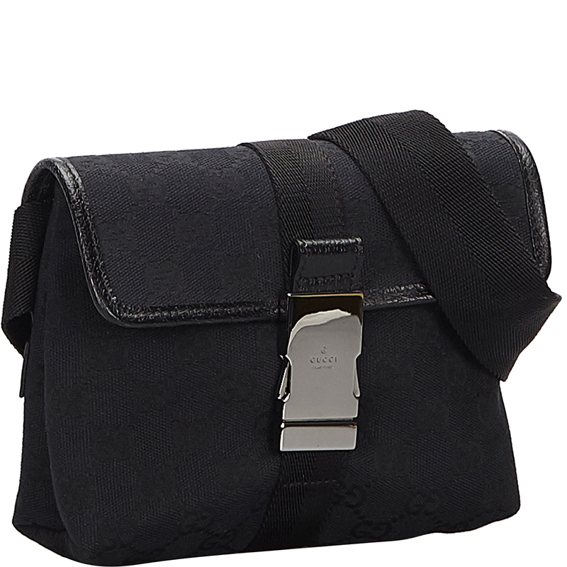 

Gucci Black GG Canvas Belt Bag