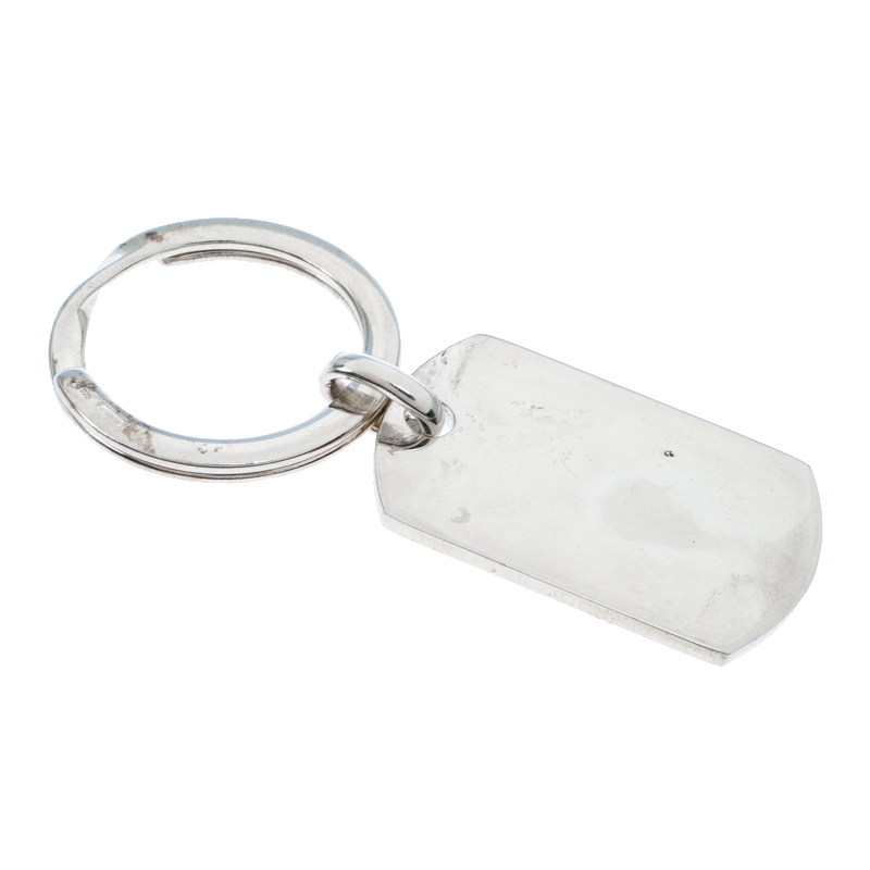 

Gucci Silver Dog Tag Key Ring