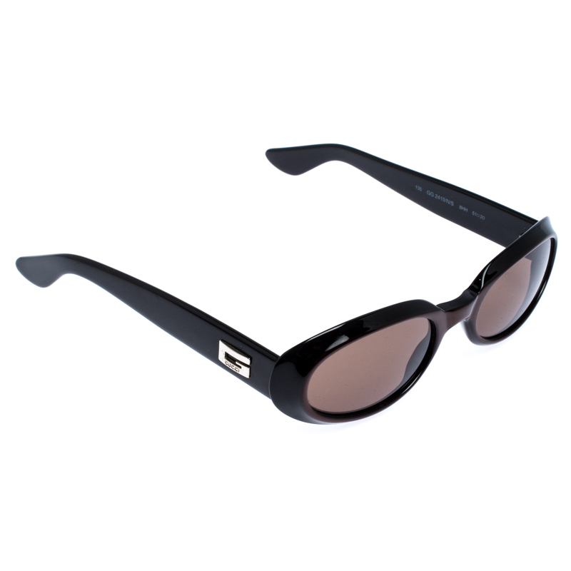 gucci black oval sunglasses