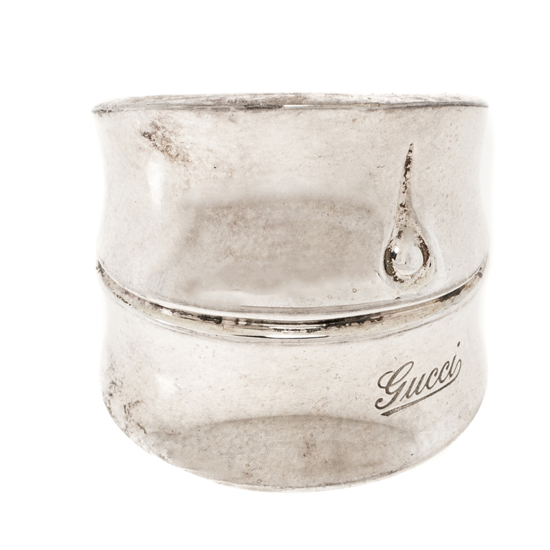 

Gucci Sterling Silver Bamboo Ring Size EU 52