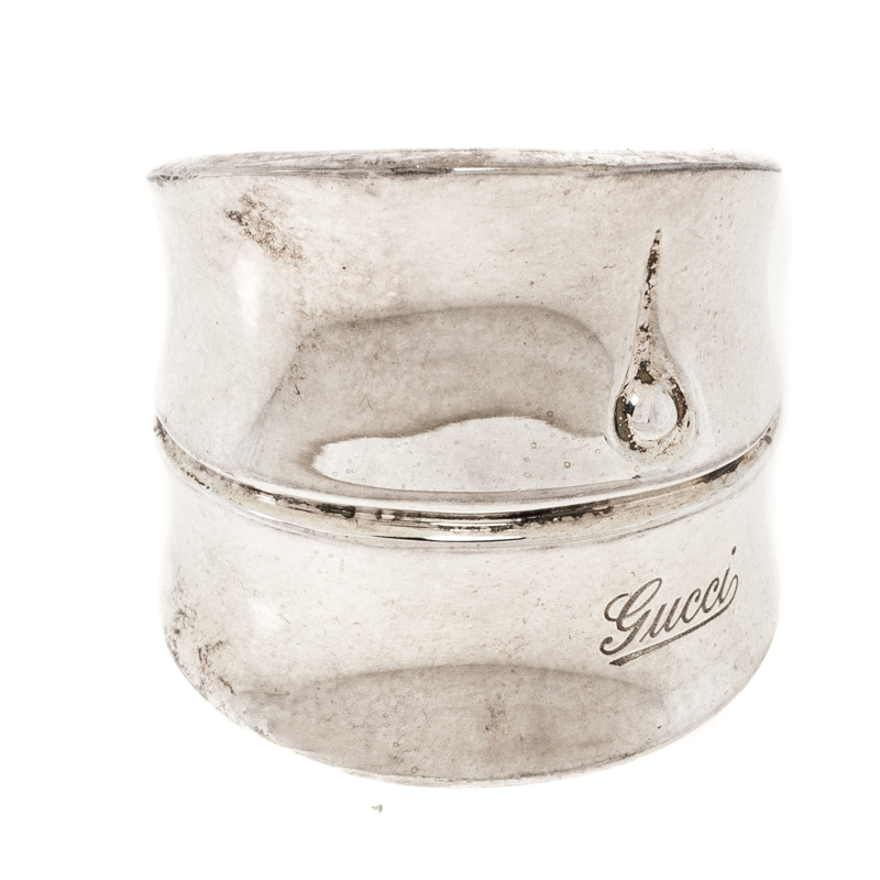 

Gucci Bamboo Silver Wide Band Ring Size