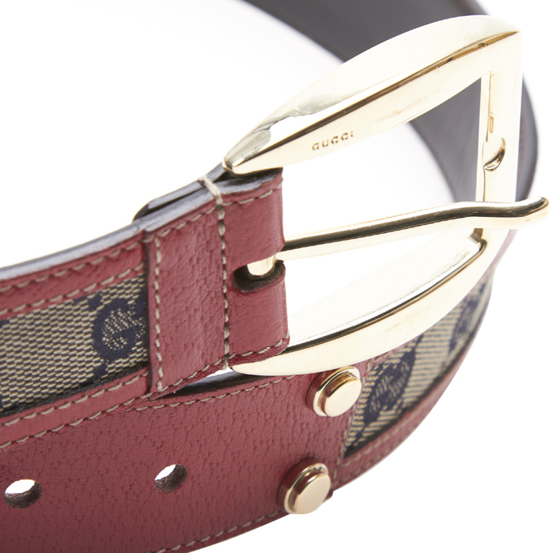 

Gucci Beige/Red GG Canvas Belt