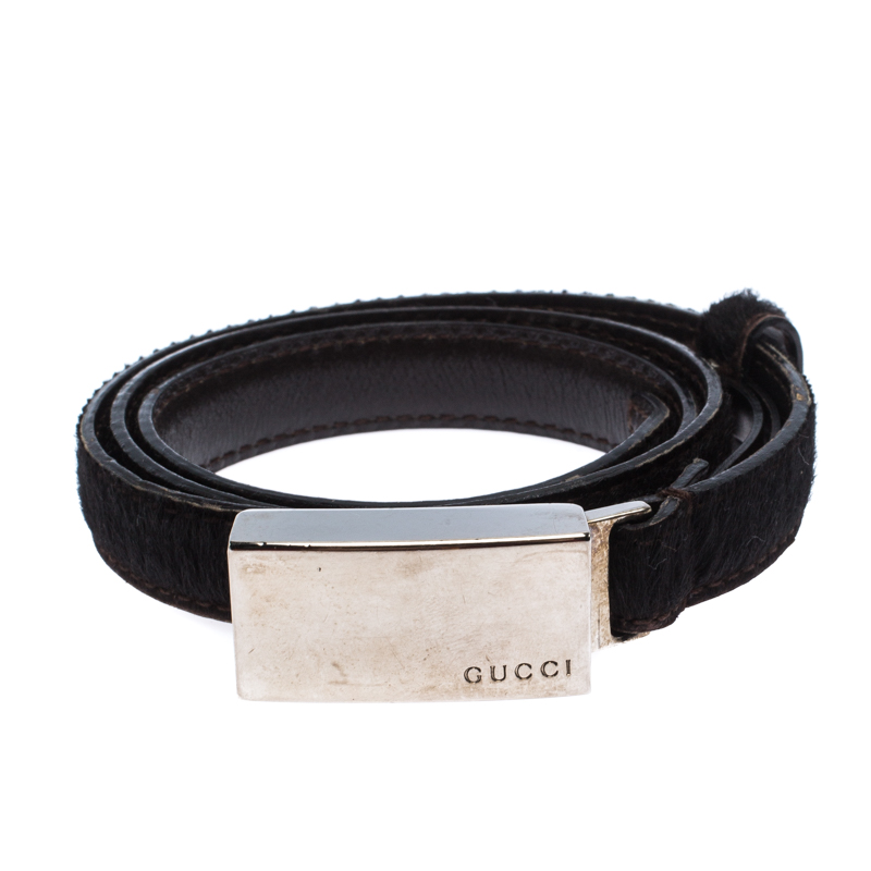 

Gucci Dark Brown Fur Narrow Belt Size