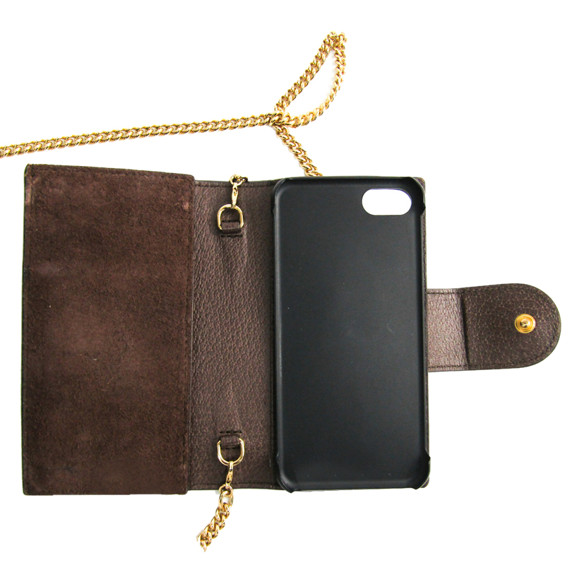 

Gucci Brown GG Canvas And Webbing Phone 7 Flip Case, Beige