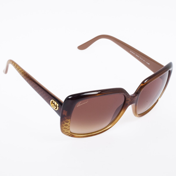 مملوكة مسبقًا Gucci Brown Square Woman Sunglasses