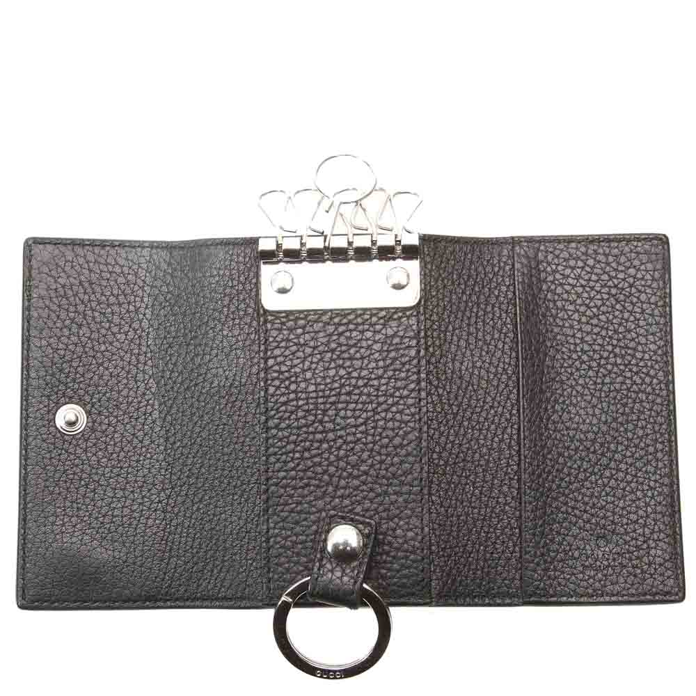 

Gucci Black Leather GG Key Holder