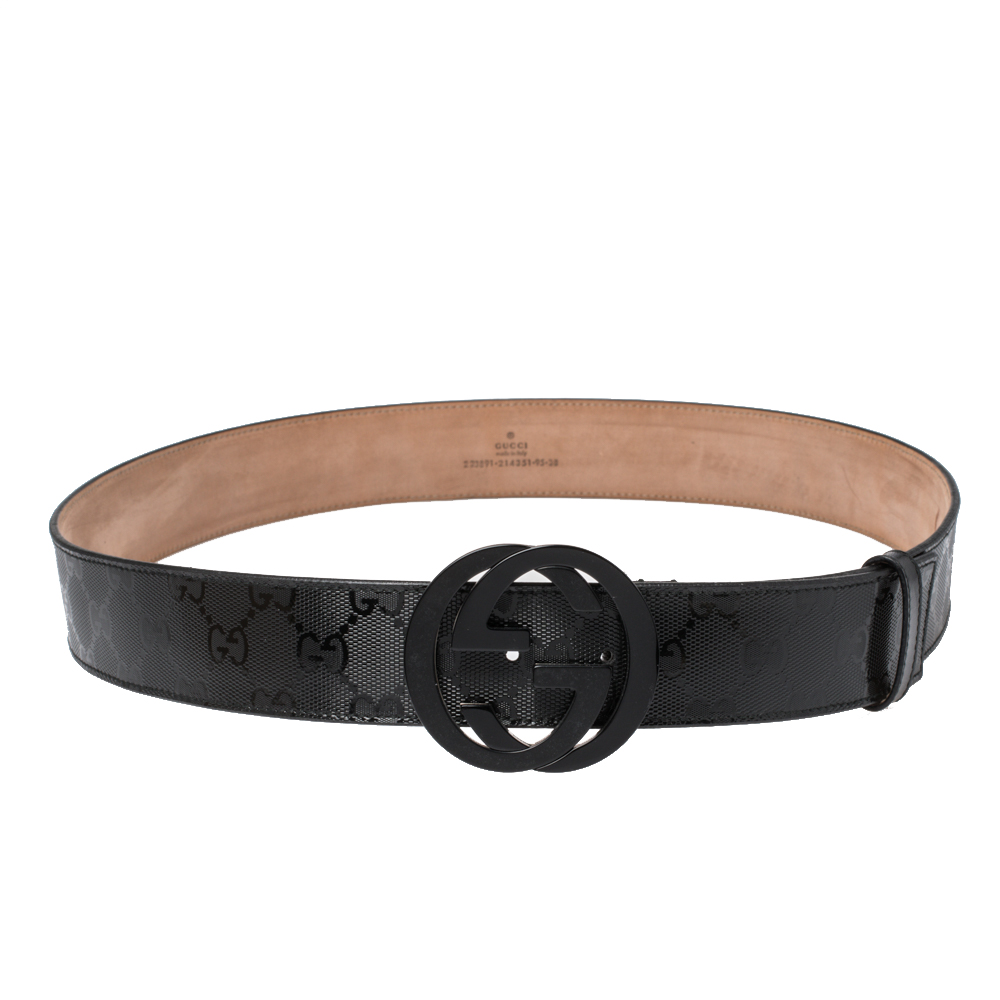 black imprime gucci belt