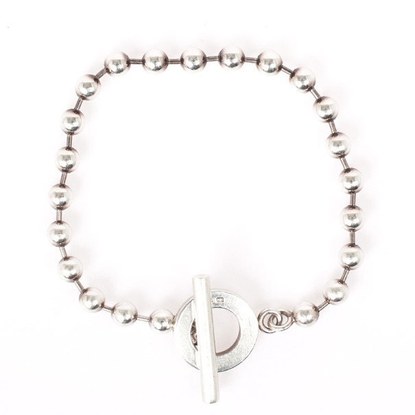 Pre Owned Gucci Boule Chain Silver Bracelet