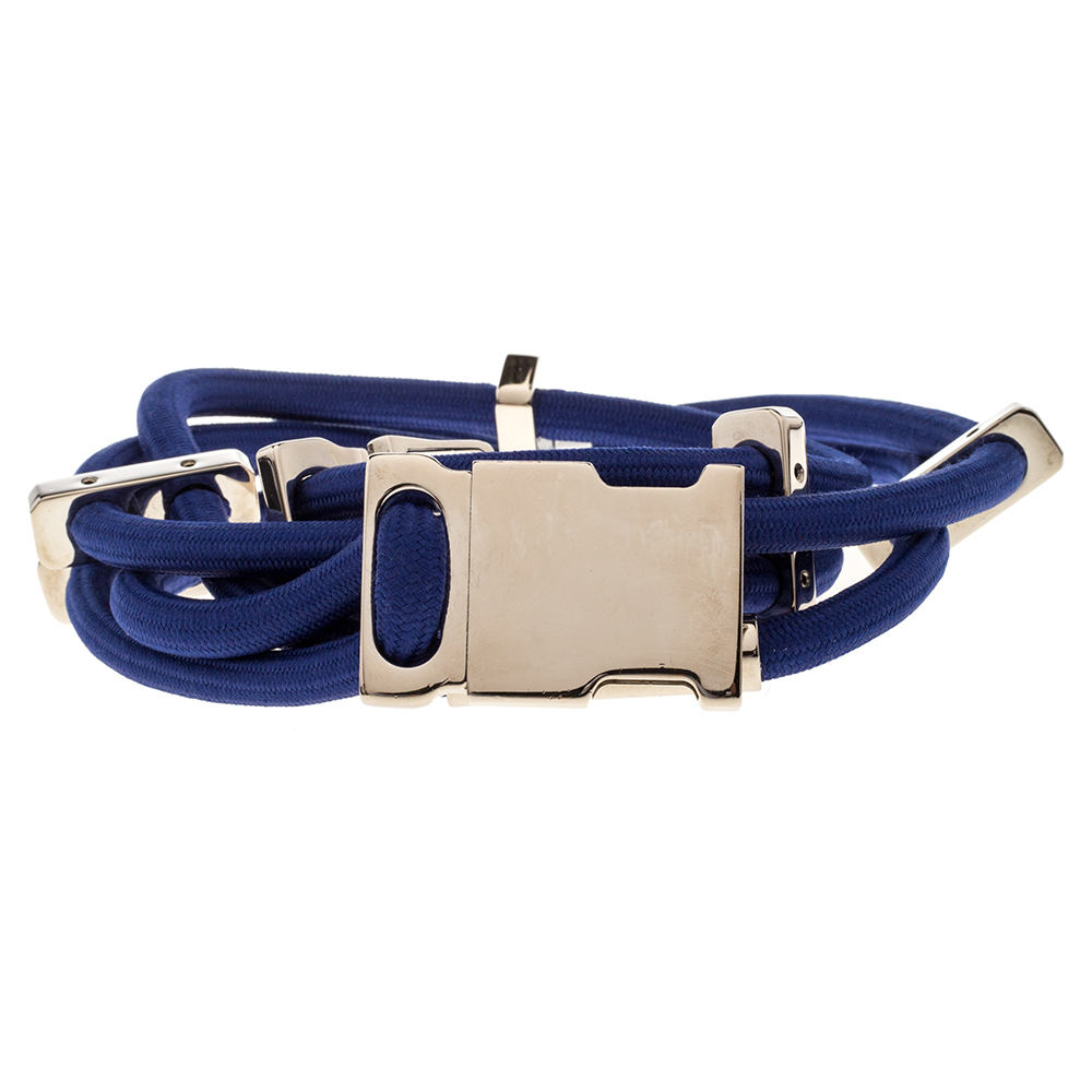 

Gucci Blue Stretch Rope Metal Waist Belt