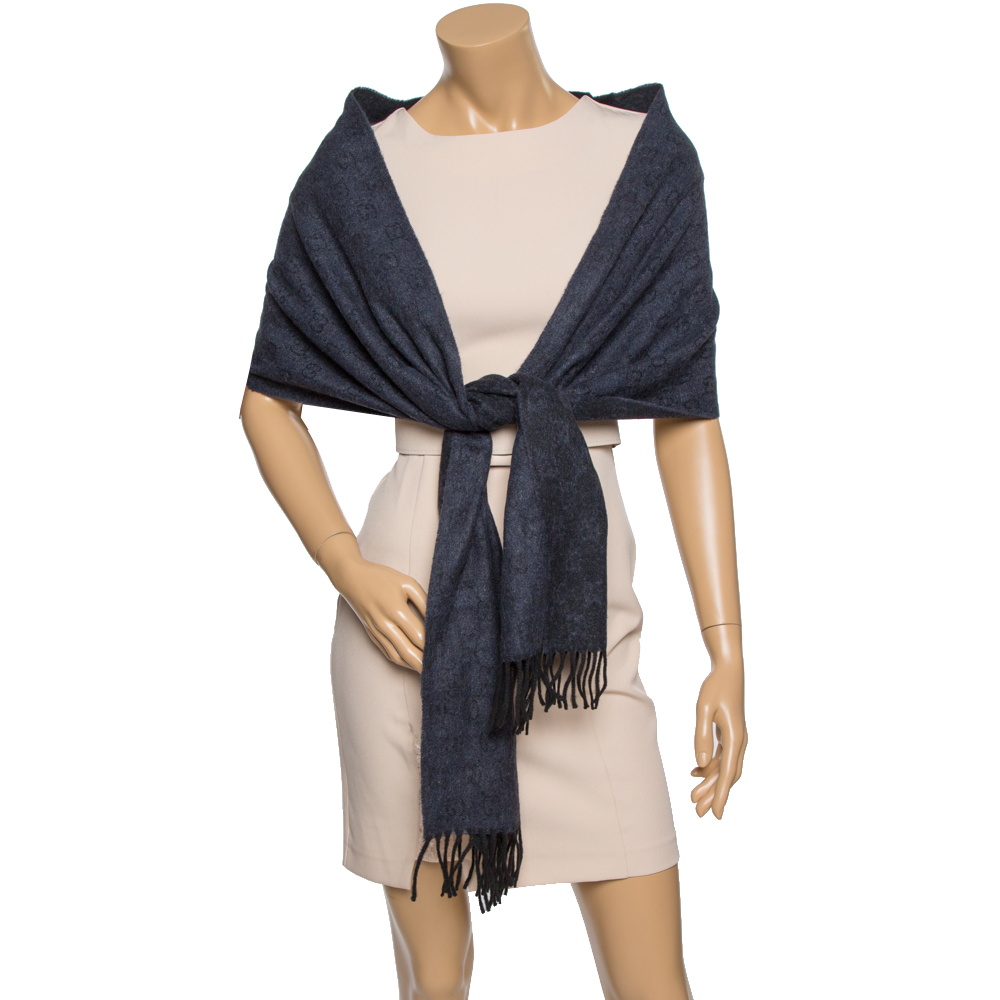 

Gucci Navy Blue Guccissima Cashmere Stole