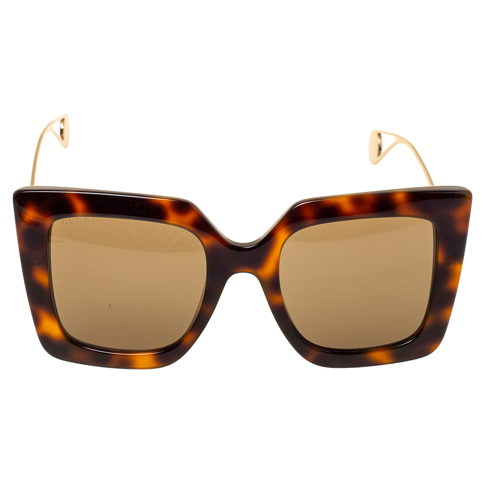 

Gucci Brown Tortoise GG0435S Square Sunglasses