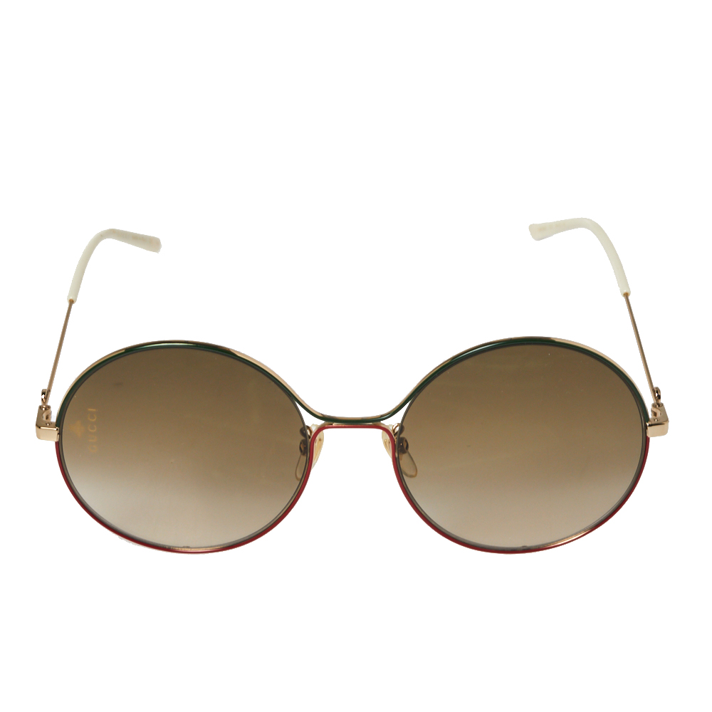 

Gucci Green and Red / Brown Gradient GG0395S Round Sunglasses