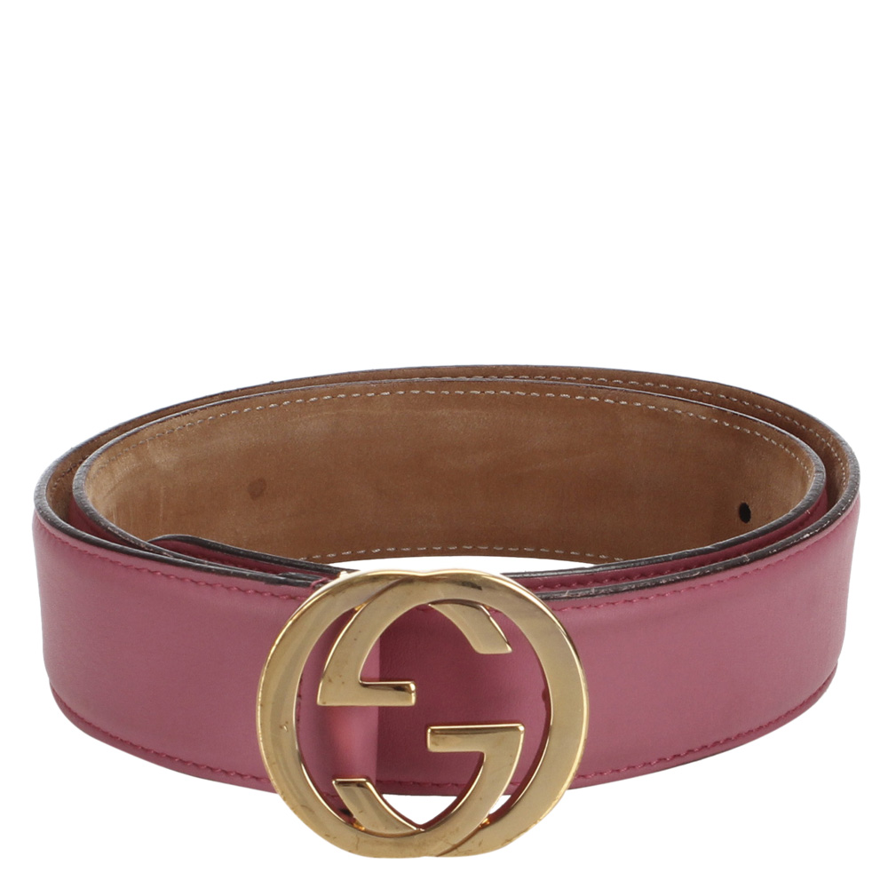 

Gucci Pink Leather GG Belt